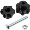 Aerzetix Set di 8 manopole di serraggio M8 / 4 viti M8x60 mm / 4 dadi M8