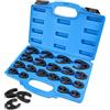 BORDRISE Set di chiavi a piedino di gallo, 19 pezzi, 8-32 mm, chiave dinamometrica | In acciaio CR-MO da 3/8 e 1/2 pollici, chiave a forchetta aperta per cricchetto, cavo del freno, riparazione auto, officina