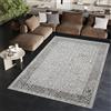 TAPISO Ares Tappeto Pelo Corto Lucido Design Vintage Motivo Retrò Tradizionale Cornice Ornamenti Tonalità Grigio Chiaro Scuro Bianco Salotto Sala Camera Soggiorno OEKO-TEX 180 x 250 cm