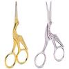 szdealhola 2PCS 11.5 cm Long Sharp punta oro argento cicogna Scissors Crane design cucito forbici