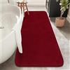 Rururug Tappeto da bagno in morbida microfibra, grande, 120 x 50 cm, antiscivolo, lavabile, colore: rosso