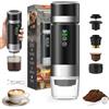 VHV Caffettiera Portatile, 3 In 1 Macchina per Caffè Viaggio - Senza Fili & Auto-Riscaldante - Con Batteria 7500mAh, 20 Bar di Pressione - Adatto a Varie Scene Portatili e Regali (Nero)