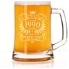 Always Looking Good Boccale da birra con incisione Aged to Perfection, regalo per 36° compleanno da uomo, stile vintage 1990, bicchiere da birra da mezzo litro