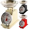 PRIMA Bilancia da cucina meccanica vintage, portata fino a 3 kg Red