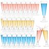 Hustge 30 Pezzi Flute Plastica 160 ml, Bicchieri Champagne Plastica Riutilizzabili Trasparenti con Base Removibile, Calici Plastica per Prosecco, Spumante, Matrimonio, Compleanno, Festa e Ricevimento