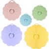 Elegauit Coperchi Universali in Silicone, 5 Pezzi (10/15/20/25/30cm) Anti-Polvere e Anti-Schizzi, Riutilizzabili per Freschezza, Microonde, Adatti a Pentole, Ciotole, Tazze, multicolore