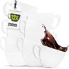 idea-station tazzine caffe plastica 12 pezzi - 200 ml - bianca | Rigida + Lavabili + Riutilizzabili - infrangibile tazze colazione plastica per campeggio - tazza plastica dura con manico