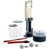 bamix M350 MAXX - Set frullatore a immersione con supporto, 2 bicchieri, 4 attrezzi, processore, spatola, spazzola per la pulizia, 300 Watt, prodotto in Svizzera, avorio/cromo