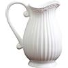 GMMH Pastel Brocca in ceramica 1,2 l, bianco - vaso, brocca brocca per latte in stile rustico, country, francese, colori pastello, gesso