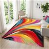 WQMMD Tappeto Soggiorno Moderno Astratto 140 x 200 cm - Tappeto Grande Lavabile, Antiscivolo e Morbido, Tappeto Pelo Corto Geometrico per Camera da Letto, Sala da Pranzo, Ufficio, Cucina e Cameretta