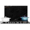 KitchenYeah© Paraschizzi Paraspruzzi per Cucina Lamiera Alluminio Alzatina | 60x40 cm - Top Decorazioni Cucine Marmo - Nero - Oro - Chic - Aspetto del marmo - Design