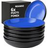 MIAMIO - set da 6 piatti fondi 900 ml Le Papillon (Blu) uso quotidiano