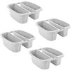 FRANKYSTAR Klunia 40 - set di 4 balconiere doppie da 40cm con agganci regolabili e riserva d'acqua (Bianco)