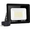 Jefedana Faretto led 50W 3000K Bianco Caldo Fari LED Esterno 5000LM Faretto led da Esterno IP66 Impermeabile Super Luminosa Faro led Luce di Sicurezza Lampada per Giardino, Cortile, Garage, Corridoio