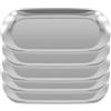 YUENPUN 5 vassoi ovali in acciaio inox color argento, 23 x 9 cm, vassoi in metallo a specchio, vassoio per gioielli, cosmetici, cosmetici, cosmetici, per organizzare piccoli oggetti, per organizzare