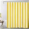 LB Strisce gialle e bianche Tenda Doccia 150x180cm Arte geometrica semplice Tende da Bagno con Ganci, Minimalista Corto Impermeabile Antimuffa Poliestere Casa Decorazione