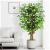 Keeplush Ficus Artificiale Pianta 120cm alta, Piante Finte da Interno Grandi con Tronchi Natural Ha 588 Foglie, Albero Artificiale Interni Per Soggiorno Ufficio Giardino Dec