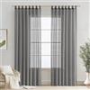 MIULEE Tende voile finto lino passanti 2pz L140xA260 Grigio Scuro