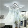 DATO Ventilatore da soffitto con illuminazione LED moderno e silenzioso con timer telecomando lampadario ventilatore da soffitto a forma di fiore per camera da letto (69CM)