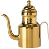 Generic Bottiglia per olio in acciaio inox, dispenser per olio d'oliva, con beccuccio antigoccia, dispenser per olio da cucina, dispenser per aceto a beccuccio lungo (310 ml, oro)