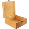 Honseadek Grande scatola portaoggetti in legno tinta unita con coperchio, scatola pasquale non verniciata, per conservare e conservare la casa, scatola dei ricordi in legno (L: 22,5 x 22,5 x 10 cm)