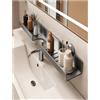 Generico Mensola for lavandino del bagno sopra il rubinetto con ventosa Portaoggetti da cucina con fori di scarico Organizzatore di rubinetti for lavandino senza trapano(Grey,60cm/23.4in)