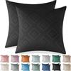 Ystyle Federe Cuscini Divano in Velluto 40x40 2 Pezzi, Copri Cuscini per Divano Natalizie, Arredo Copricuscini Camera da Letto, Federe Casa Elegante Morbido con Cerniera Invisibile, Nero