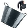 KADAX - Cesto flessibile in plastica con manici - Multifunzionale per biancheria, giocattoli, vestiti - Contenitore universale rotondo (Grigio scuro, 15 L)