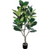 Vitalismo Albero di fico artificiale a foglia di violino alto, 137 cm, con tronco in legno naturale per decorazione domestica, albero di ficus finto per interni, ufficio, soggiorno