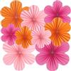 Sunbeauty, 9 Pezzi, Ghirlanda di Carta, a Vento, Decorazione a Fiori Arancioni e Rosa, Ghirlanda per Feste, Matrimonio, Decorazione da Tavolo, per Aule, Baby Shower, Sfondo di Rose