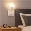 TEKHOME Applique da Muro E27 Design Moderno Metallo, Lampada da Parete con Portalampada E27, Bianco/Nero, per Soggiorno Camera da Letto AQ50 (BIANCO)