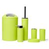 GMMH - Set di 6 accessori da bagno, con dispenser per sapone, porta saponetta e scopino per WC (modello 2, verde)