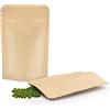 SumDirect 50 Pezzi Sacchetti con Chiusura di Kraft Carta Zip Richiudibili con Foglio di Mylar Rivestito,Buste per Alimenti Imballaggio per Chicco di caffè Foglia, Biscotti, Tee (9 * 14cm)