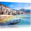 Pixxprint Splendida Vista di Cefalù Stampa su Tela 80x60 cm Artistica murale