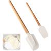 PetGlimmer 2 Pezzi Spatole Silicone Cucina, Leccapentole Silicone con Manico in Legno