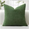 JOTOM Federe per Cuscino in Velluto a Coste Morbido 50x50 cm Federe per Cuscino con Texture a Bolle 3D per Divano, Camera da Letto, Decorazione della Casa (Verde Muschio)