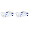 Acan Tradineur - Confezione da 2 scatole portaoggetti, in plastica, per libri, vestiti, coperte, 16,7 x 75 x 55 cm, 41 litri