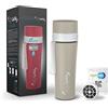 Laica myLAICA Borraccia Filtrante Acqua - 1 Filtro FAST DISK, 0,55L, Beige | Filtrazione istantanea, riduce il cloro, mantiene i sali minerali, chiusura ermetica, acciaio inossidabile, Made in Italy