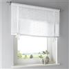 Kutti Tenda a pacchetto Lille in 100% cotone semitrasparente, bianco con motivo floreale stampato. Cordini con fiocco romantico, larghezza 60 x altezza 100 cm