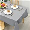 Hiasan Tovaglia liscia, antimacchia, con effetto loto, leggera, impermeabile, 130 x 130 cm （Rettangolo）, Grigio Argento