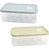 Novocloud 2 Pezzi Contenitore Portauova, 10 Griglie Porta Uova da Frigo in Plastica Portauova per Frigoriferi con Coperchio per Frigorifero Cucina Freezer