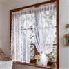 Heveer Tende in Pizzo Bianco 2 Pannelli con Motivo Floreale Tenda a Pannello con 2 Fermatende per Tende per Soggiorno e Camera da Letto 100 x 140 cm