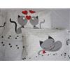 Pago Poco NOVITA !!!! FEDERE In Stampa Digitale Disegno GATTINI INNAMORATI Stampate in Double-Face Colore:Grigio 2 Federe mis. 50x80cm. !!! PURO COTONE NATURALE 100% ..MADE IN ITALY!!!!