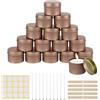 HOCUCHELAND 15 Barattoli per Candele, 120ml Rotondi Vuoti Contenitori per Candele con Kit Candele, Contenitori per Candele Fai Da Te con Coperchio per Candele o per la Produzione di Candele