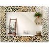 Generic Specchio da Parete Decorativo 80x60 cm | Rettangolare | Effetto Cornice Decorato | con Bordo in Vetro | per Soggiorno e Sala da Pranzo | Montaggio da Parete - Leopardo