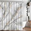 Lerores - Tenda per doccia e vasca da bagno, 150 x 200 cm, marmo, in tessuto resistente alla muffa, impermeabile, lavabile, in poliestere, con 8 occhielli e anelli per tende da doccia per bagno
