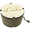 Youtang Carillon musicale in legno con incisione You're My Sunshine, scatola musicale rotonda in legno anticato, idea regalo per partner, fidanzato, fidanzata, marito, moglie (bianco)