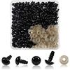TOAOB THE ONE AND ONLY BABY TOAOB 150 Pezzi Occhi di Sicurezza per Amigurumis con Rondelle 9 mm Nero Plastica Occhietti per Bambole Creazione Animale all'Uncinetto Pupazzi Creazione Artigianato Lavoretti