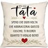 Bommex Tata spero che ogni volta che abbracci questo cuscino ti ricordi quanto ti amo Copri cuscino Tata promemoria Regalo di compleanno, festa della mamma e Natale