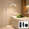 duowelly Lampada Mezza Luna Estetica con Telecomando,Lampada Extension Ciglia Professionale,Lampada Lashmaker,Luce Led Centro Estetico,Lampada Da Terra Nero Estetista per Unghie,Tattoo (bianco, 48W)